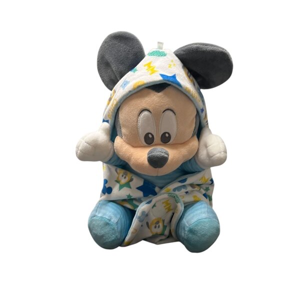 Disney Parks Disney Babies Baby Mickey Mouse Plush with Swaddle Pouch Blanket - Picture 1 of 7